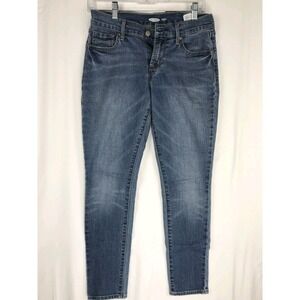 Old Navy Womens Blue Medium Wash Stretch Skinny Jeans 5-Pocket Size 2 Short